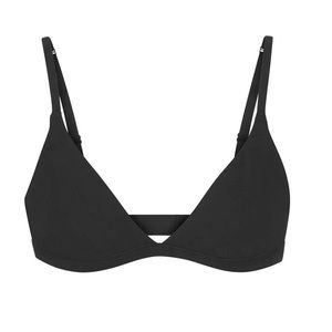 SKIMS 2 PACK COTTON JERSEY TRIANGLE BRALETTE WHITE | BLACK SIZE LARGE